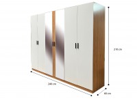 ARMOIRE CAPILEIRA REF 700 (3PC) 6 PTS OAK/WHITE (